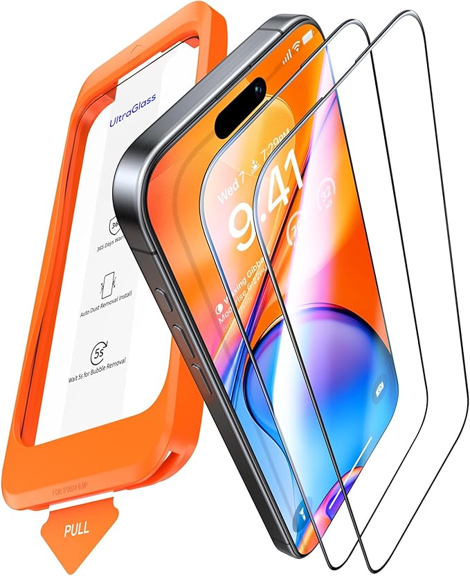 UltraGlass UNBREAK TOP 9H+ Glass for iPhone 13/13 Pro Screen Protector [12FT Military Grade Shatterproof] Screen Protector 13/13 Pro Tempered Glass [Longest Durable & Full Edge Coverage]