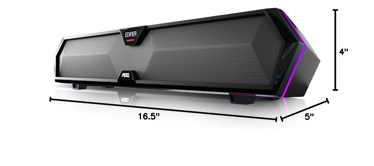 Edifier MG300 Computer Sound Bar: Loud Speakers with Deep Bass - Switch RGB Built-in Microphone for Gaming Speakers Wireless Bluetooth 5.3 & USB Adapter PC Sound Bar for Desktop