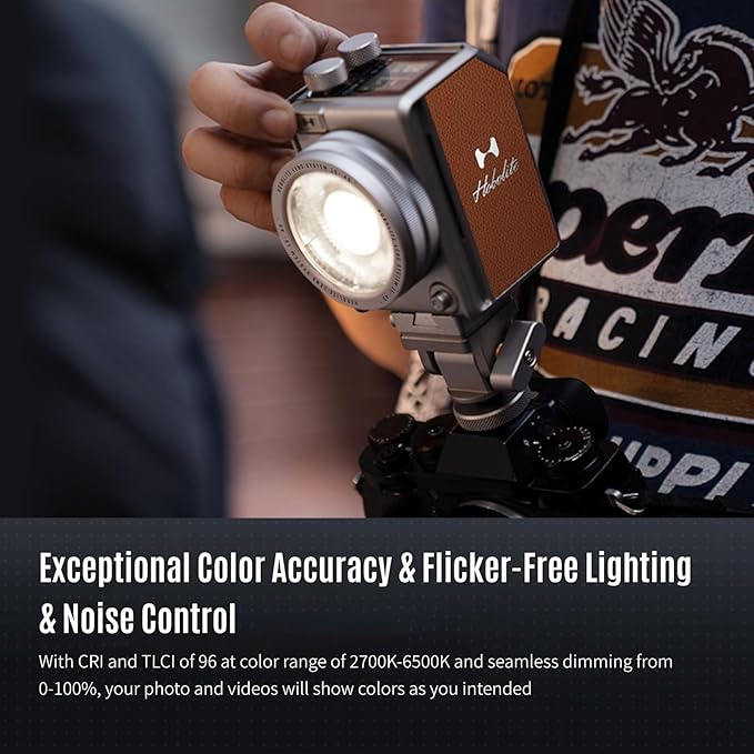 Harlowe Portable Mini LED Photography Lighting Standard Kit, 20W Travel Studio Light for Photoshooting and Video Recording, Bi-Color 2700K-6500K CRI/TLCI 96+ on Camera Light