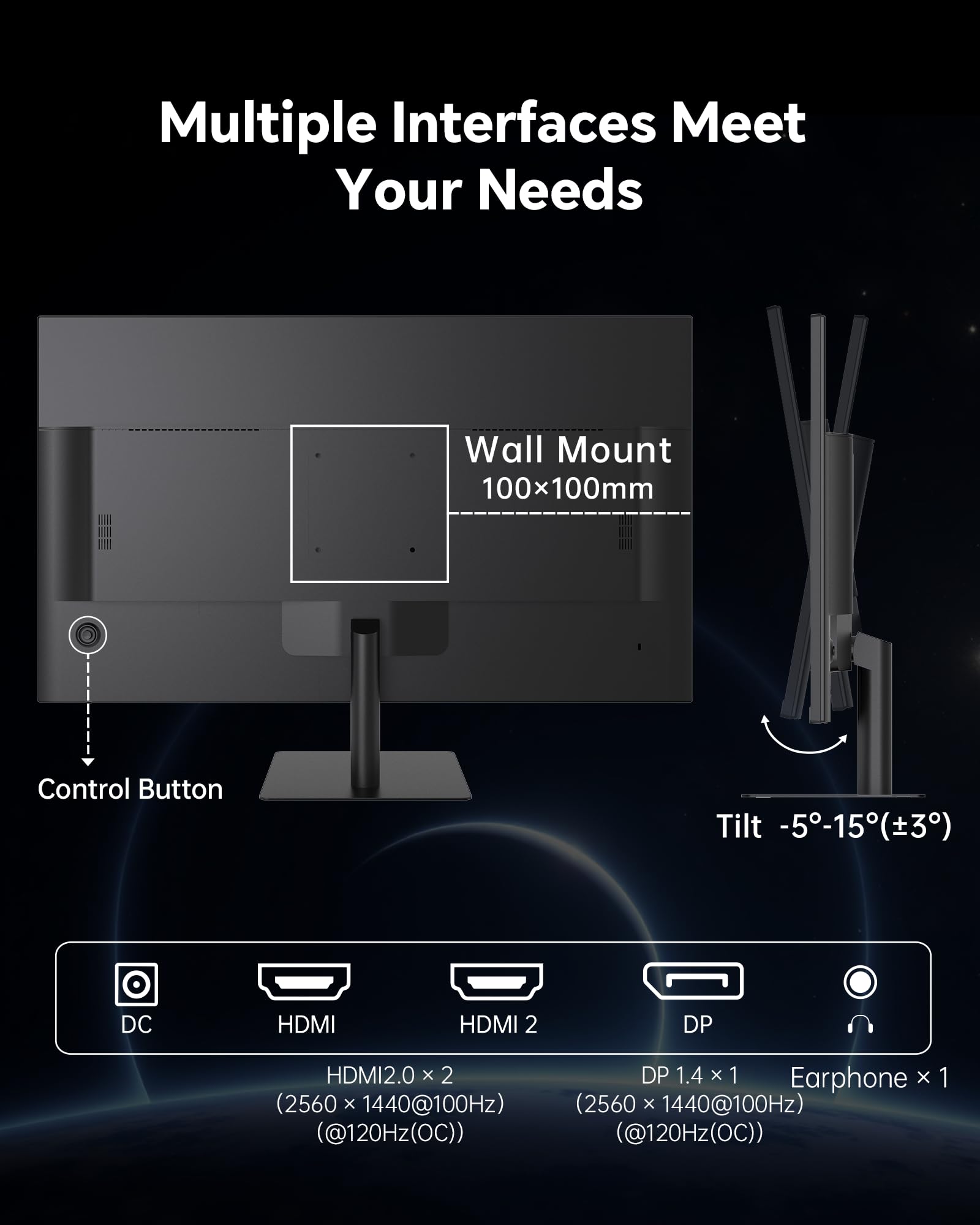 KTC 32 Inch 2K 120Hz Computer Monitor, IPS QHD 2560x1440 Monitor HDR H32T13