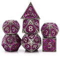 PJOY Metal DND Dice Set with Dice Case Antique Silver Purple Dragon D&D Polyhedral Dice for RPG Role Playing Games Compatible with Dungeons and Dragons TTRPG Gifts