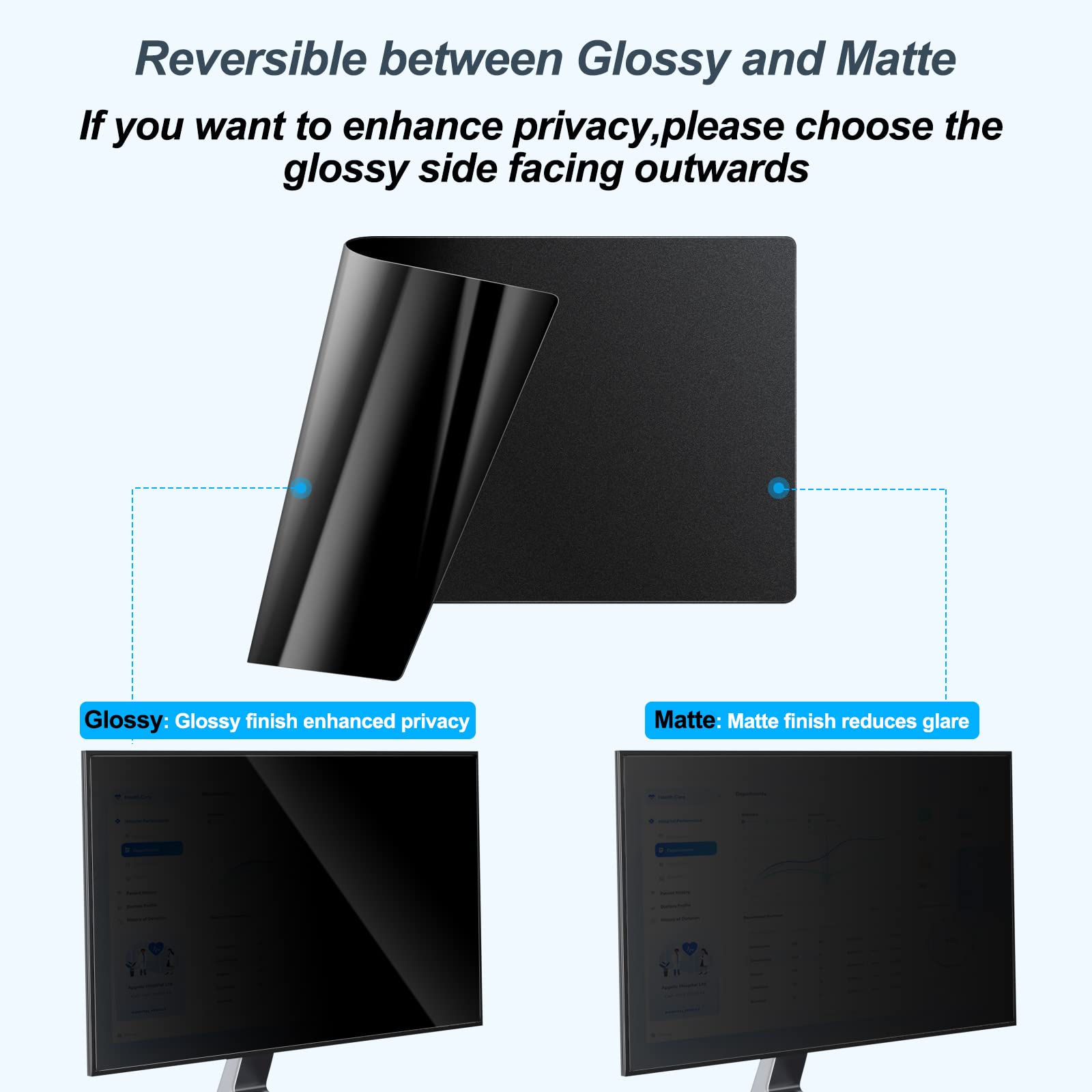 JEAPKA [2-Pack] 24 Inch Privacy Screen for Monitor Computer Screen Privacy Filter for 16:10 Widescreen Monitor Desktop PC Monitor Privacy Film Monitor Privacy Shield and Anti-Glare Protector