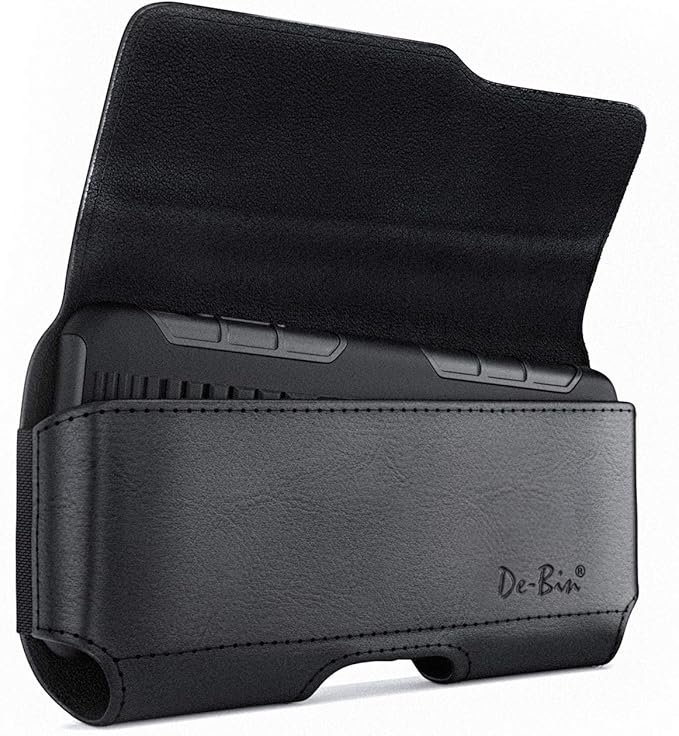 DeBin Case for Large iPhone Plus, Pro Max Cell Phones, Samsung Galaxy S24+ Plus 5G to S10+ Plus Smartphones – Cellphone Belt Holder Clip Holster Carry Pouch Man Women (Fits Phone with Case on) Black