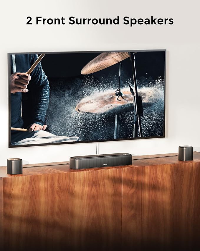 ULTIMEA 7.1ch Sound Bar with Dolby Atmos, Surround Sound System for TV with 4 Surround Speakers, Sound Bar for Smart TV with App Control, Soundbar with Subwoofer for Home Theater, HDMI eARC, Aura A60