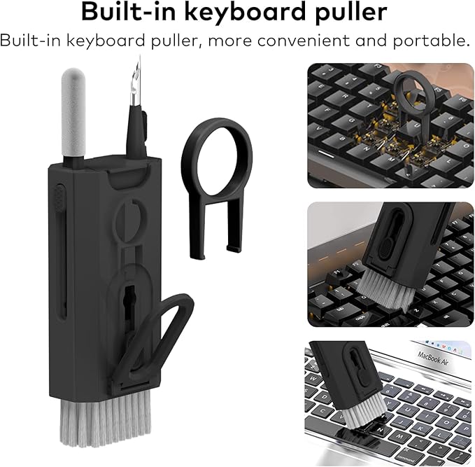 8 in 1 Electronic Cleaning kit - Keyboard Cleaner, Keyboard Cleaning Kit, Laptop Cleaner, Laptop Cleaning Kit, Electronic Cleaner Kit for Airpods Pro/Laptop/Phone(Give Away a Flannel Cloth) Black