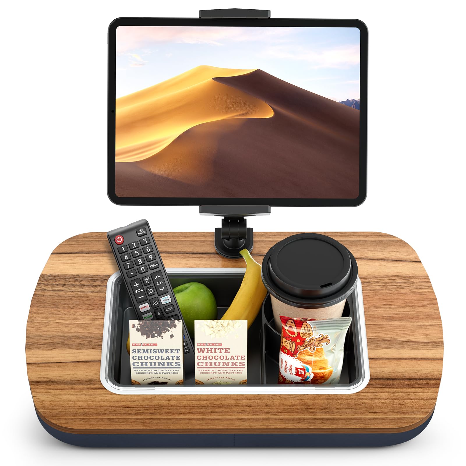 ERGONOV Tablet Pillow Stand for Lap, Adjustable iPad Holder with Snack Bowl