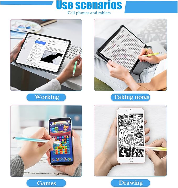 Bopomofo 3PCS Stylus Pen for Touchscreen,Stylus Pen for iPhone/iPad/Tablet Android/Microsoft/Surface, Compatible with All Touch Screens(Blue/Green/Yellow)