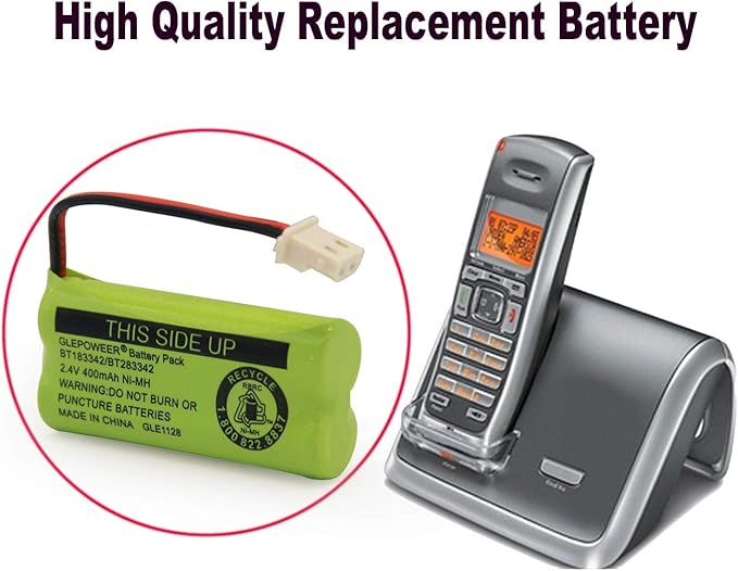 BT183342 BT283342 BT166342 BT266342 BT162342 BT262342 Battery Compatible with CS6114 CS6419 CS6719 EL52300 CL80111 Cordless Handset Phone (Pack of 2)