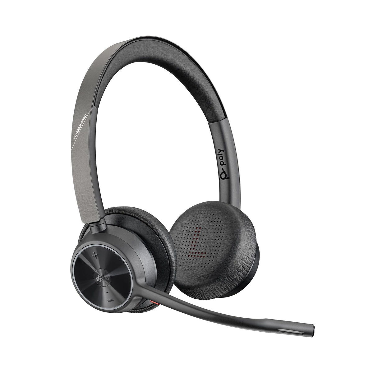 Poly Voyager 4320 UC Wireless Headset & Charge Stand - Noise-Canceling Wireless Headphones with Mic - Connect to PC via USB-C to USB-A Adapter, Cell Phone via Bluetooth, Microsoft Teams Certified