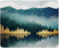 ITNRSIIET Mouse Pad with Stitched Edge Premium Textured Smooth Precise Operation Waterproof Washable Non-Slip Rubber Base Desktop Protection Mat, 10.2×8.3×0.12 inches, Landscape Forest