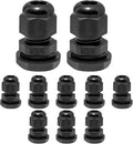 10 Pcs 1/4" NPT Nylon Cable Glands, IP68 Waterproof Adjustable Cord Grip Cable Connector Strain Relief Wire Protectors for 4-6mm Cable Diameter, Black