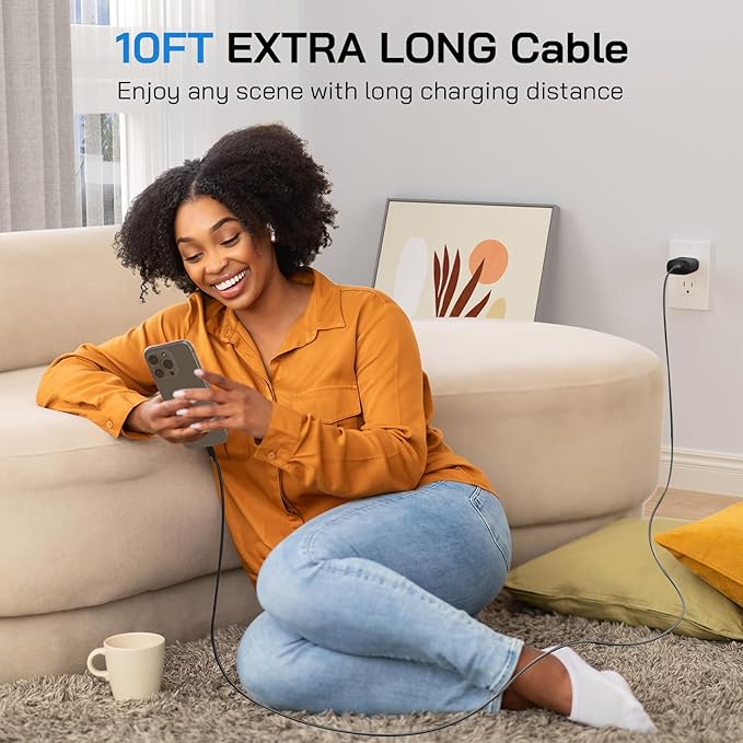 30W USB C i Phone 16 15 Charger Fast Charging, 2PACK Wall Charger for iPhone 16 15 Pro Max Charger Cord 10FT Fast Type C Charger Block for iPhone 16/16 Pro/15 Plus/15 Pro/15 Pro Max, iPad Pro, Black