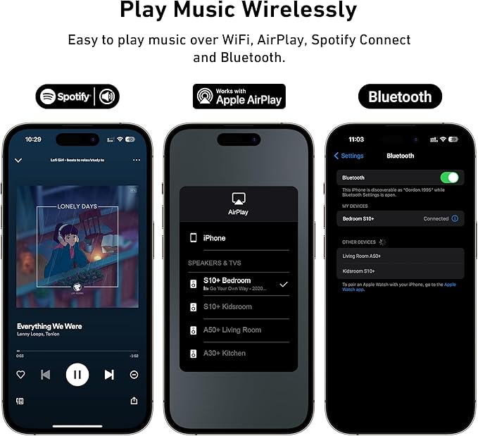 Arylic S10+ AirPlay Audio Receiver, Multiroom Stereo with SPDIF Out, WiFi & Bluetooth Music Streamer, Streams HD Lossless Music from Spotify, Amazon Music,Tidal etc.
