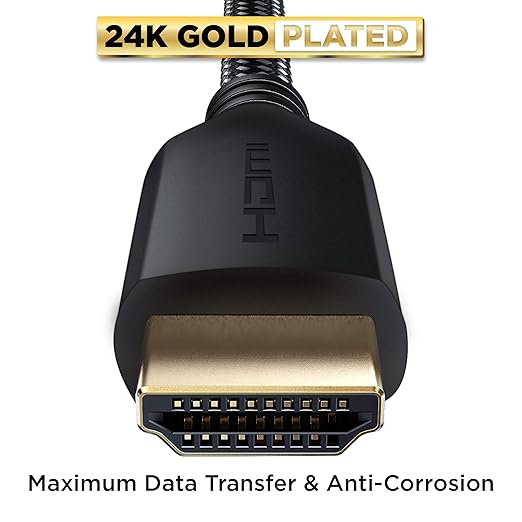 PowerBear 4K HDMI Cable 20 ft [2 Pack] High Speed, Braided Nylon & Gold Connectors, 4K @ 60Hz, Ultra HD, 2K, 1080P, ARC & CL3 Rated | for Laptop, Monitor, PS5, PS4, Xbox One, Fire TV, Apple TV & More