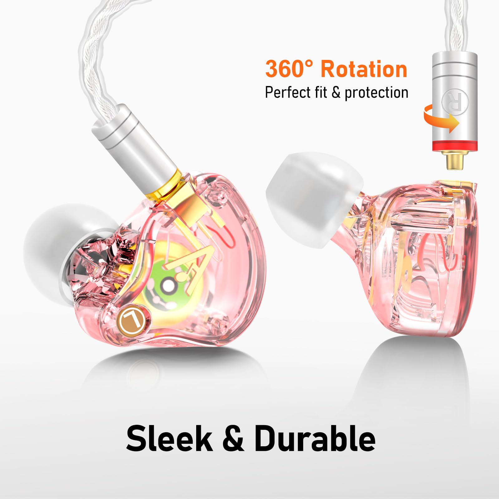 Audiovance Vibes 202 HiFi Wired Earbuds, IEM in Ear Monitor Headphones