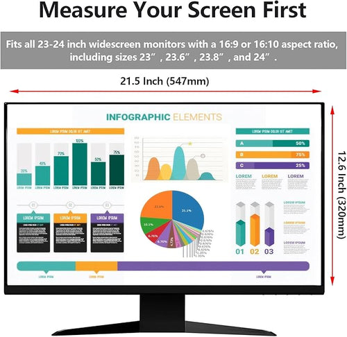 2 Pack Computer Privacy Screen Shield Compatible for 23.6/23.8/24 Inch 16:9