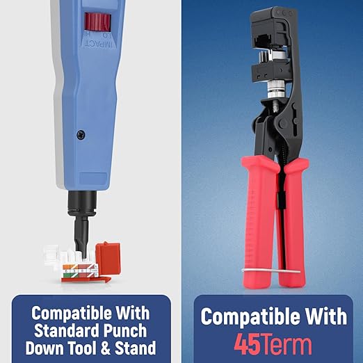 Everest 45° Angled RJ45 Cat6 Keystone Jacks 100-Pack in Orange - Slim Profile Female RJ45 Connectors - Cat 6 Keystone Jack - Compatible with 45° Angled Speed Termination Tool - 45Term (B0BL3GS7ZY)