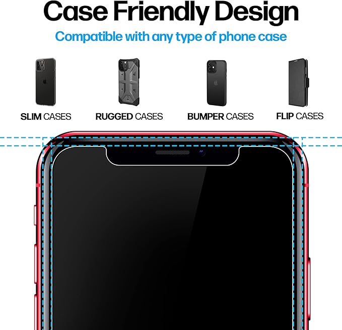 Power Theory Designed for iPhone 11, iPhone XR Screen Protector Tempered Glass [9H Hardness], Easy Install Kit, 99% HD Bubble Free Clear, Case Friendly, Anti-Scratch, 2 Pack