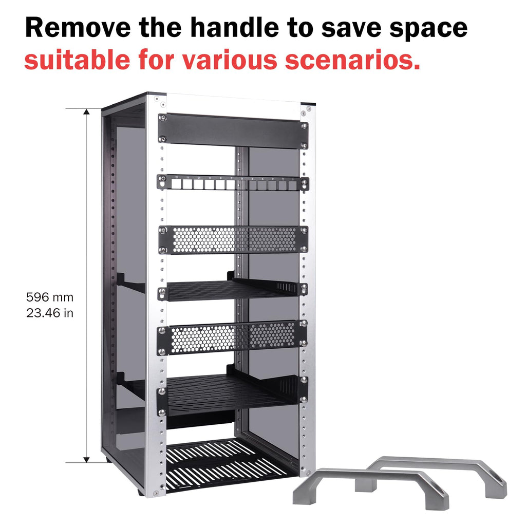 GeeekPi 12U Network Rack, 10 inch Mini Server Rack for Network, Servers, Audio, and Video Equipment, DeskPi RackMate T2 Rackmount, 10.23 inch Depth