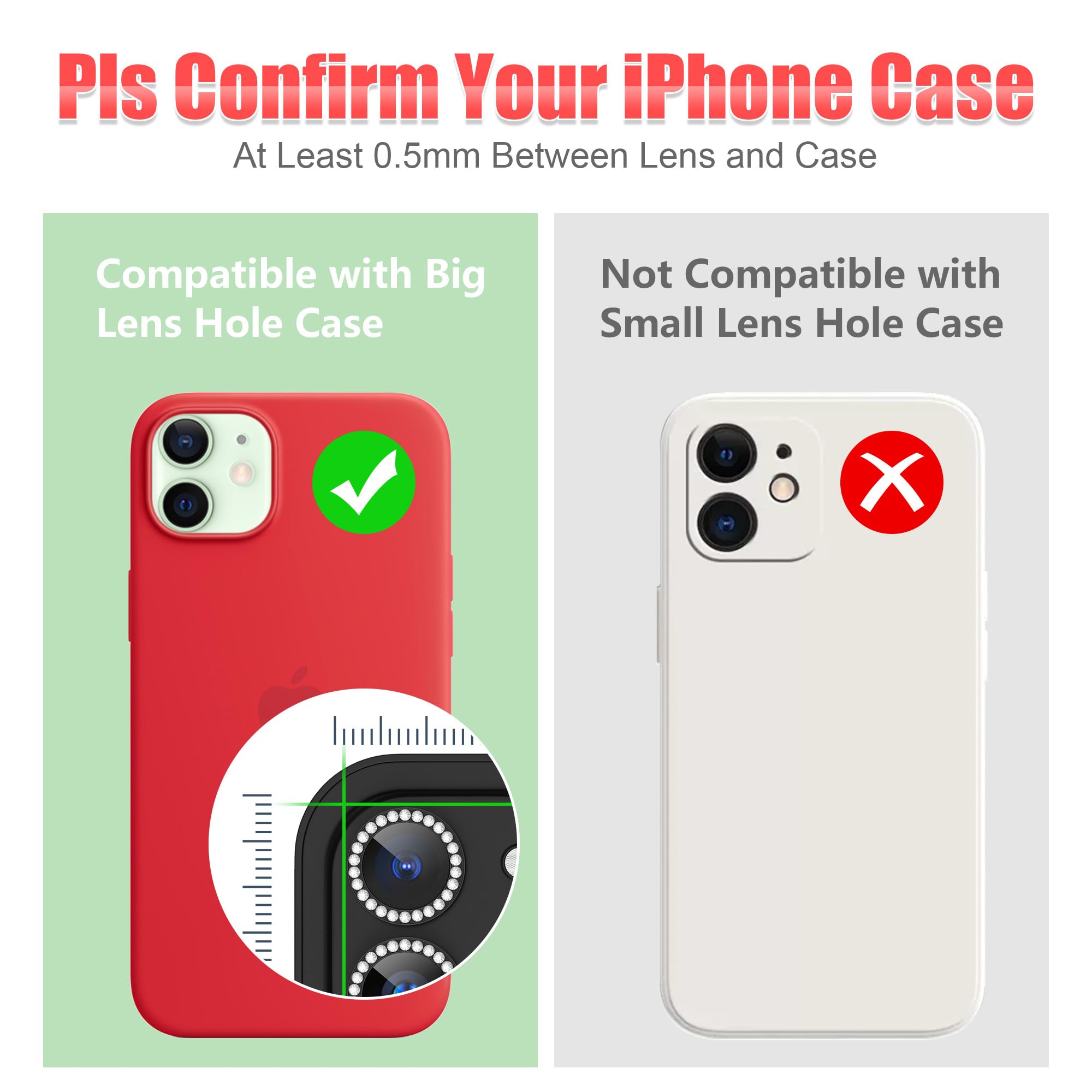 AGVEE 3+3 6 Pack for iPhone 12 & Mini & Pro Camera Lens Protector Cover