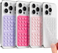 Klearlook 4Pack Silicone Suction Cup Phone Case Mount Double Sided, Sticky Phone Grip for Cell Phone, Hands-Free Phone Accessories for Selfies and Videos, Clear & Light Pink & Hot Pink & Lavender
