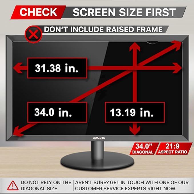 34 Inch Privacy Screen Filter for 21:9 Ultrawide Curved Monitor | Privacy Shield | Anti-Glare | Anti-Blue light Protector | Eye Protection | Computer Security Private Filter