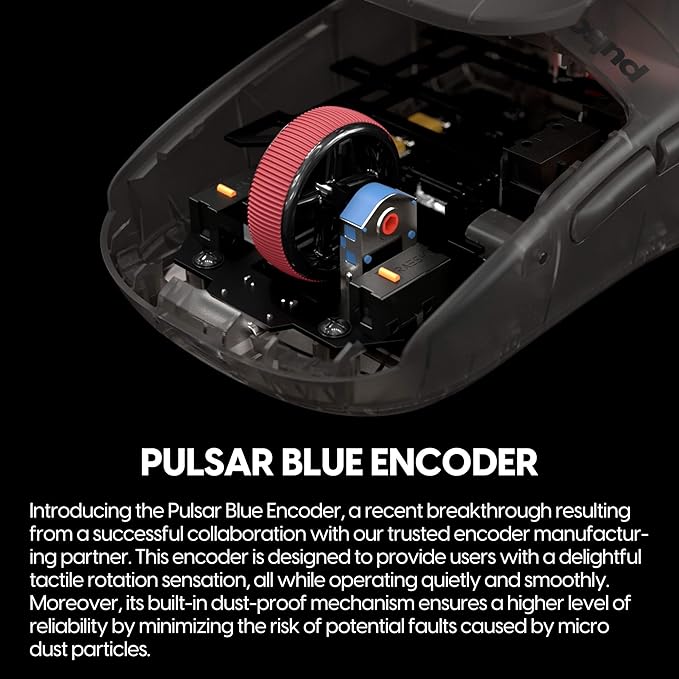 Pulsar Gaming Gears - Super Clear Limited Edition: X2H Wireless Gaming Mouse, Symmetrical, Ultra Lightweight 1.90 oz (54g), PAW3395 26k DPI, Optical Switch (Medium, Clear Black)