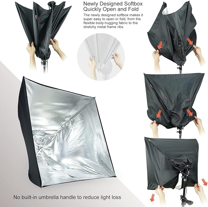 LINCO Lincostore Photo Video Studio Light Kit AM169 - Including 3 Color Backdrops (Black/White/Green) Background Screen