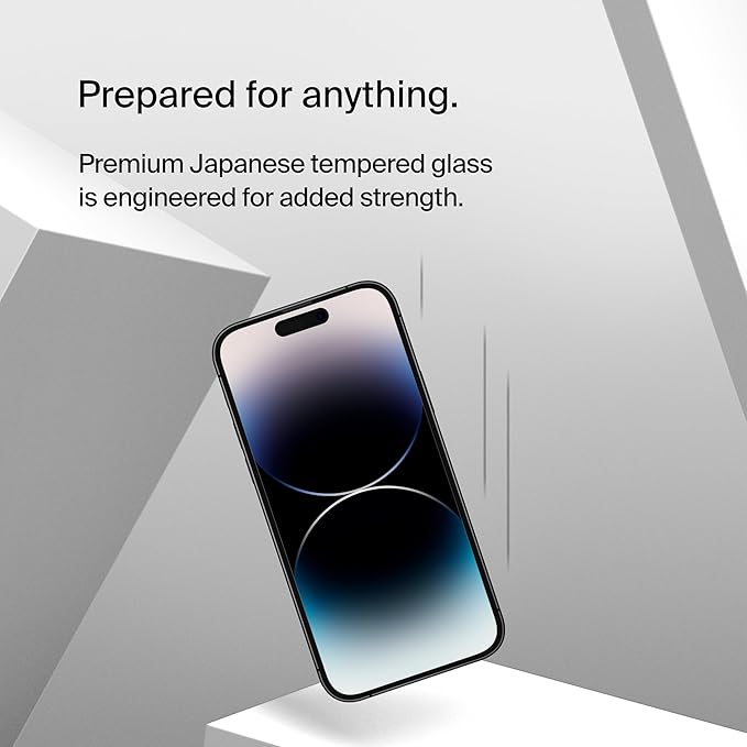 Belkin ScreenForce TemperedGlass Privacy Screen Protector for iPhone 14 Pro - Treated Surface with Anti-Fingerprint Coating and Included Easy Align Tray for Bubble Free Application