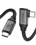 Silkland USB C 3.2 Gen 2x2 Cable Right Angle 3.3FT, 20Gbps 90 Degree High Speed Data Transfer, 5K/4K 60Hz Type C Monitor Cable, 240W PD, Compatible for SSD, Hub, Dock, eGPU