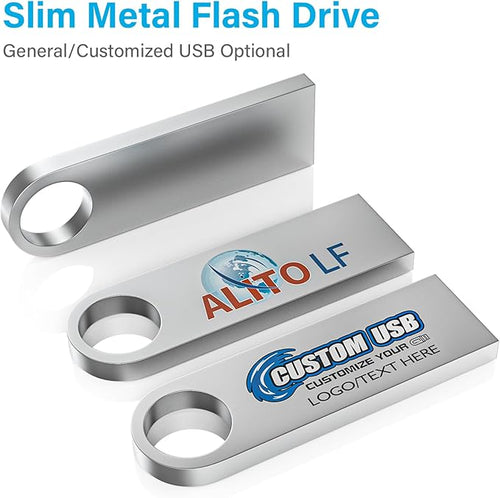 ABLAZE 8GB Flash Drive 10 Pack, Metal USB 2.0 Thumb Drives with Keychains