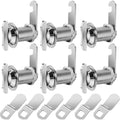 Thumb Operated Offset Cam Lock, 1-1/8” Cylinder Fits on 7/8” Max Door Thickness, Non-Locking Replacement Lock for RV Compartment Camper Storage, Cabinets,Drawers (1-1/8 Inch 6Pack)