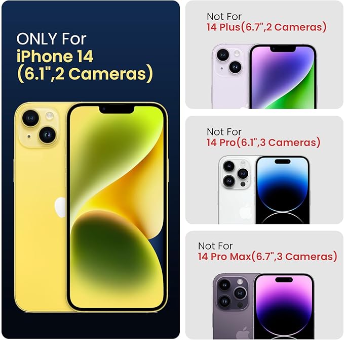 FireNova Designed for iPhone 14 Case, Silicone Upgraded [Camera Protection] Phone Case with [2 Screen Protectors], Soft Anti-Scratch Microfiber Lining Inside, 6.1 inch, Neon Purple