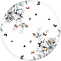 ITNRSIIET Round Mouse Pad with Stitched Edge Premium-Textured Waterproof Non-Slip Rubber Base Desktop Protection Mat Diameter 8.7 inches, Flowers and Butterflies