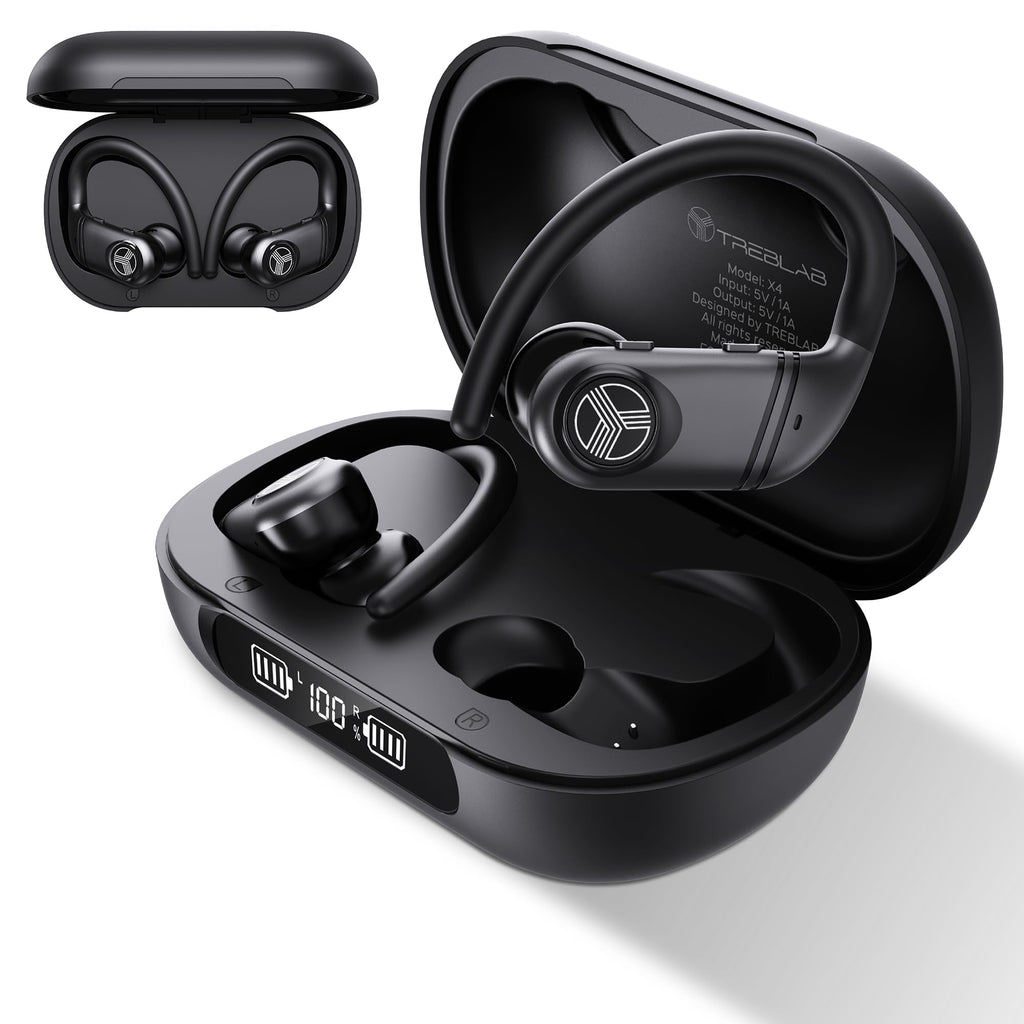 TREBLAB X4 Over the Ear Earbuds Wireless Bluetooth, 11H, IPX5