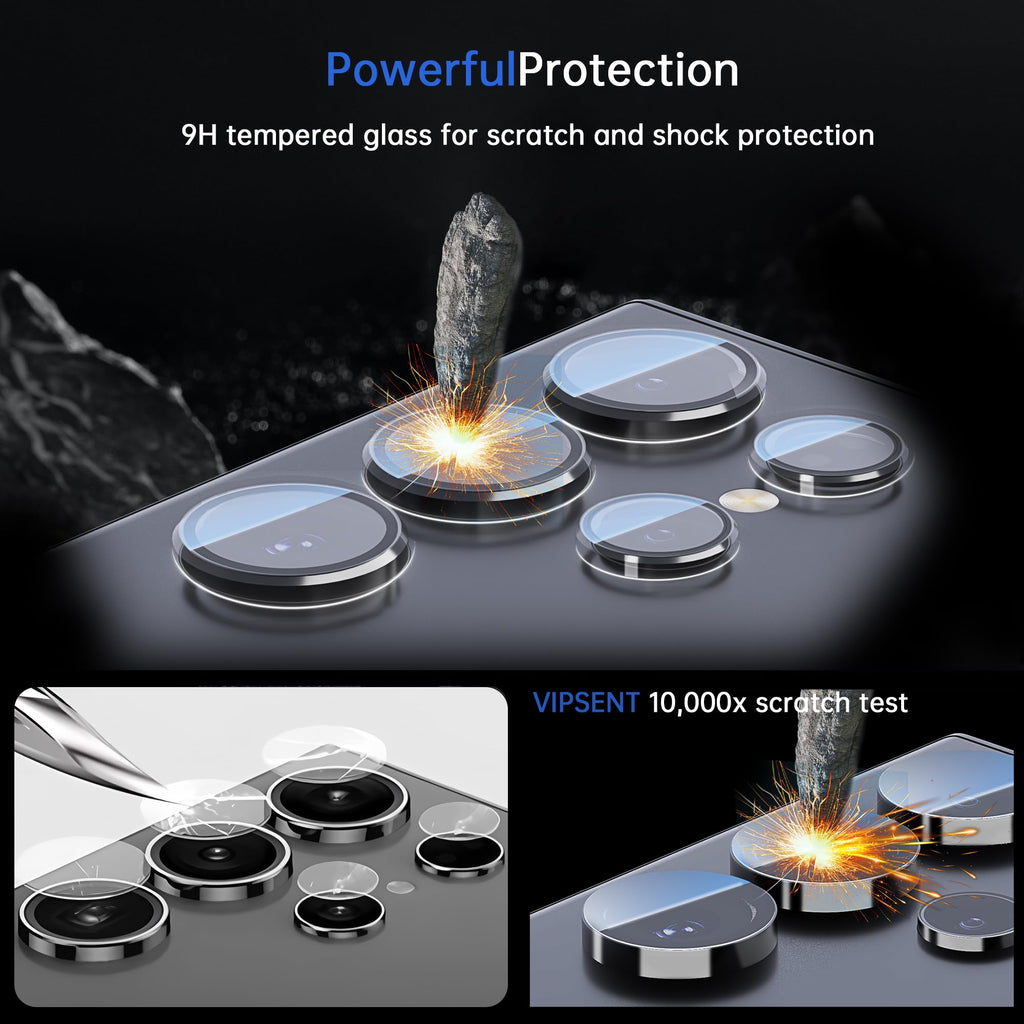 VIPSENT For Samsung Galaxy S25 Ultra Camera Lens Protector, Individual Lens Protector, Ultra HD 9H Tempered Glass Screen Protective Cover, Anti-scratch, Military Grade Drop Protection 2 Set. (Clear, S25 Ultra)