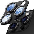Camera Lens Protector for iPhone 16 Pro Max/16 Pro/15 Pro Max/15 Pro/14 Pro Max/14 Pro, Aluminum Alloy Sapphire Glass Camera Screen Cover, Case Friendly- Black Diamond