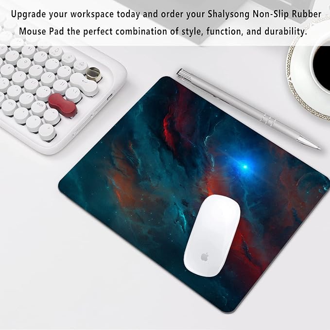 Galaxy Mouse Pad Personalized Design, Non-Slip Surface, Rubber Base, Small Office Desk Pad for Computers and Laptops