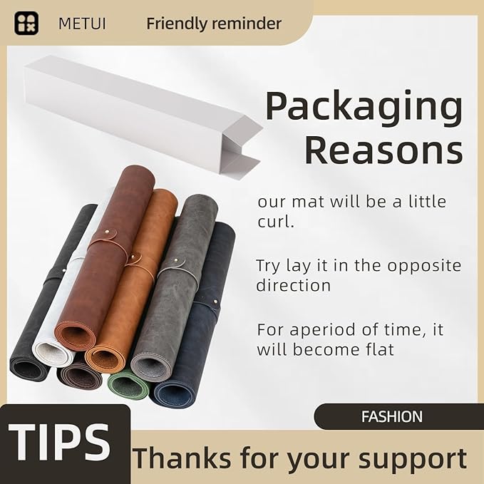 Leather Desk pad for Computer and laptops, Ideal for Gaming and Office use, Large Mouse pad and Keyboard mat,Desk mat Special for Man. A complimentary Wrist pad and Phone Stand.(Brown, 17.7" x 39.37)