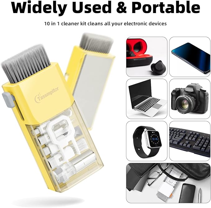 Laptop Screen Keyboard Cleaner Kit, All in 1 Electronics Cleaning Tool for MacBook iPad iPhone Pro Cell Phone, Brush Tool for Tablet, Computer, PC Monitor,TV Camera Lens with Patent, Yellow