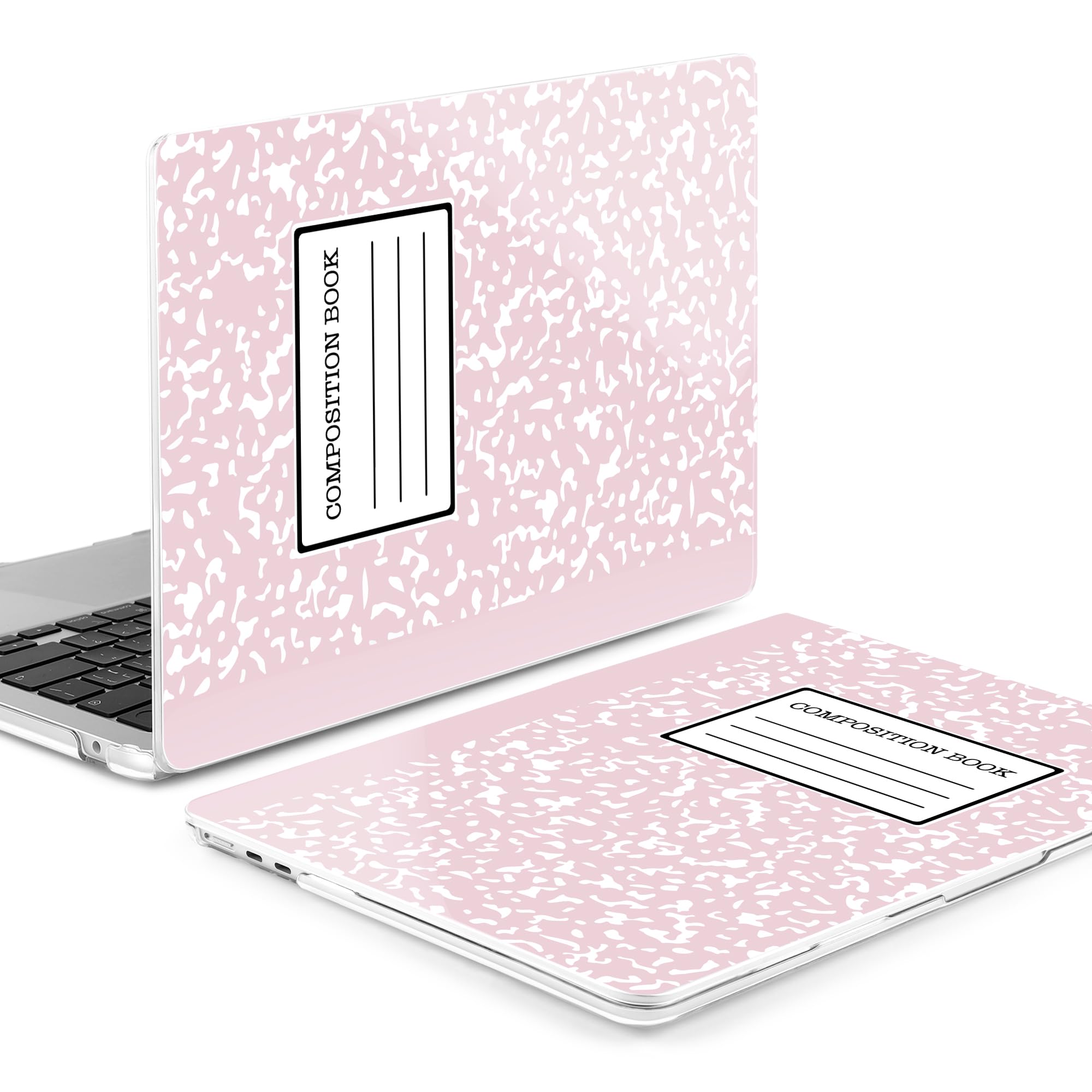 MEEgoodo Case for M5/M4/M3/M2 MacBook Air 13 inch Case 2026 2025 2024 2022, Fit Model A3449/A3240/A3113/A2681, Laptop Hard Shell Compatible with MacBook Air 13.6-inch, Pink Composition Book