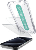 Smartish® iPhone 15 Screen Protector - 2-Pack Tempered Glass Screen Protectors - Tuff Sheet - 9H Easy Install Frame [Scratch Resistant] Case-Friendly- Dynamic Island for Apple iPhone 15