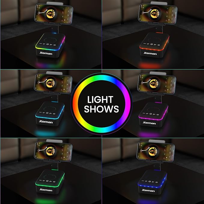 JTEMAN Gifts for Men Women,Cell Phone Stand with Bluetooth Speaker,LED Light,and Lanyard,Cool Tech Gadgets,Unique Birthday Gifts for Men Husband Mom Dad