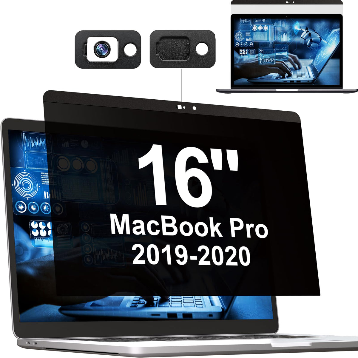 Mamol Magnetic Privacy Screen MacBook Pro 16 Inch 2021-2026 (M1-M2-M3-M4-M5), Removable Anti Blue Light Glare Filter Screen Protector