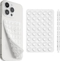 SUCKY Silicone Suction Phone Case Adhesive Mount - Anti-Slip Holder, Hands-Free Fidget Toy, Phone Accessory for iPhone and Android (Crystal White, Double V2)
