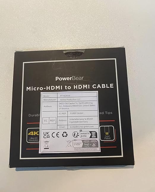 PowerBear 4K HDMI Cable 6 ft | High Speed, Braided Nylon & Gold Connectors, 4K @ 60Hz, Ultra HD, 2K, 1080P, ARC & CL3 Rated | for Laptop, Monitor, PS5, PS4, Xbox One, Fire TV, Apple TV & More