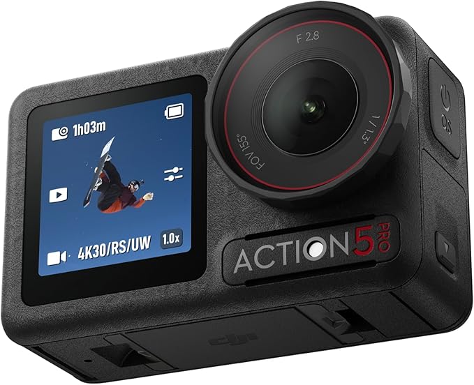 DJI Osmo Action 5 Pro Standard Combo, Waterproof Action Camera with 1/1.3" Sensor, 4K/120fps Video, Subject Tracking, Stabilization, Dual OLED Touchscreens, Action Camera 4K Ideal for Sports, Vlog