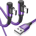 sweguard USB Type C Charger Cable Right Angle [2-Pack,10FT] iPhone 16 Charger Nylon Braided Cord for iPhone 15 16 Pro Max Samsung Galaxy S25 S24 S23 S22 S21 S20 S10 S9 Note A15 A55 Flip Pixel LG Moto