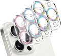 LucBuy 3PCS Sparkling Camera Lens Protector for iPhone 12 Pro Max, Full Clear Acrylic Lens Cover with Shiny Colorful Glitter Designed Decoration Back Camera Protector