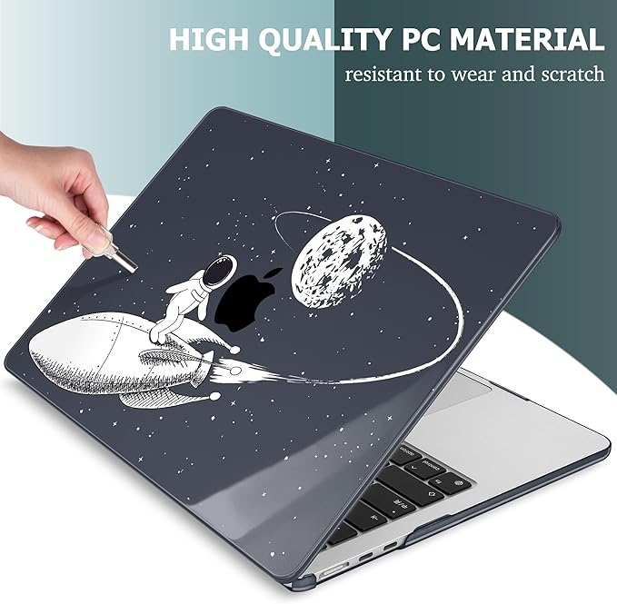 Mektron for 2025 M4 MacBook Air 13.6 Inch A3240 Case Fits 2023 A2681 M2 2024 A3113 M3 Chip with Liquid Retina Display Touch ID, Printed Plastic Hard Shell Cover for MacBook Air 13.6", Astronaut